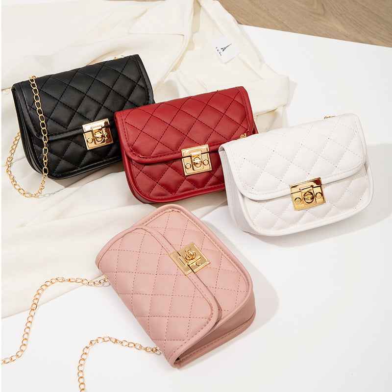 Small square bag embroidered diamond grid women's bag - MODALIFE