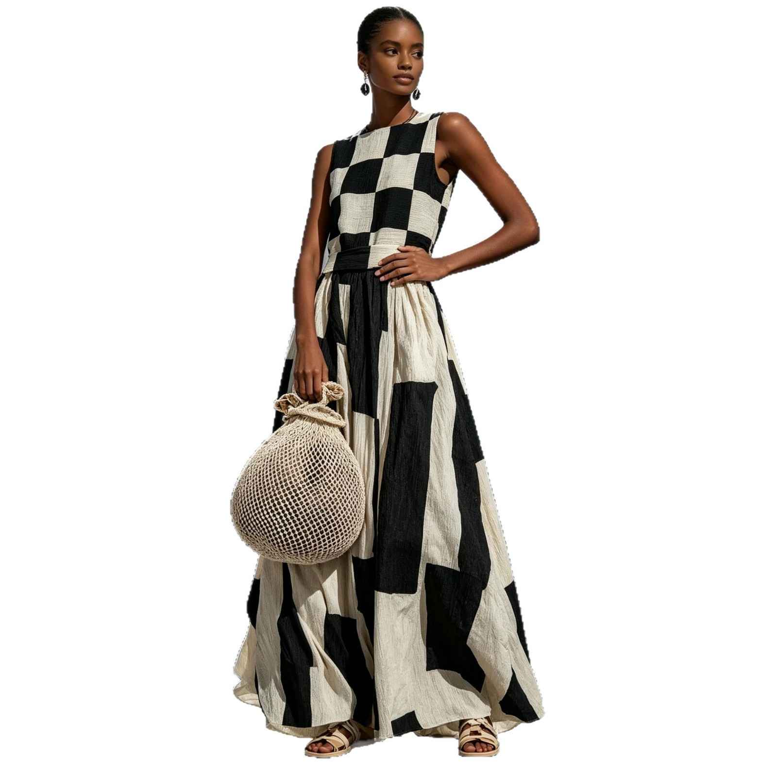 Round neck sleeveless loose dress - MODALIFE