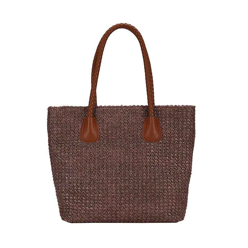 Fashion European and American Style Straw Woven Bag Shoulder Bag Simple Fashion Travel Beach Basket Crossbody Bag - MODALIFE