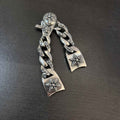 Silver Plated Rhinestone Hexagram Watch Band for Men, Fashionable and Unique Retro Punk Style Buckle Strap, Unisex Universal Stylish Design