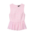 Sleeveless knot buckle embellished short skirt style hem top - MODALIFE