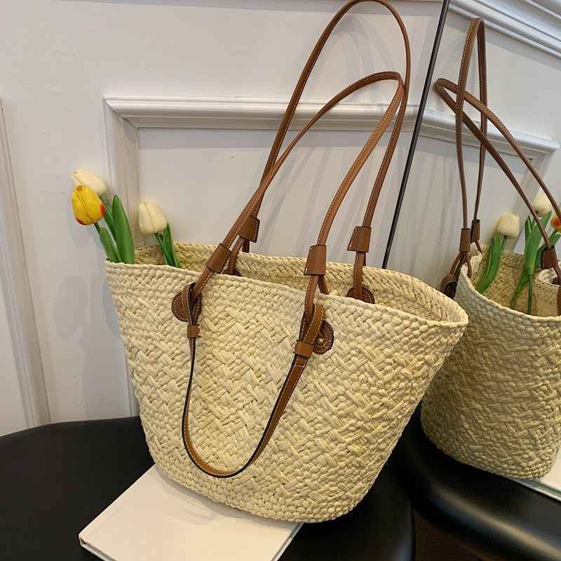 Straw woven bag for women large capacity single shoulder tote bag - MODALIFE
