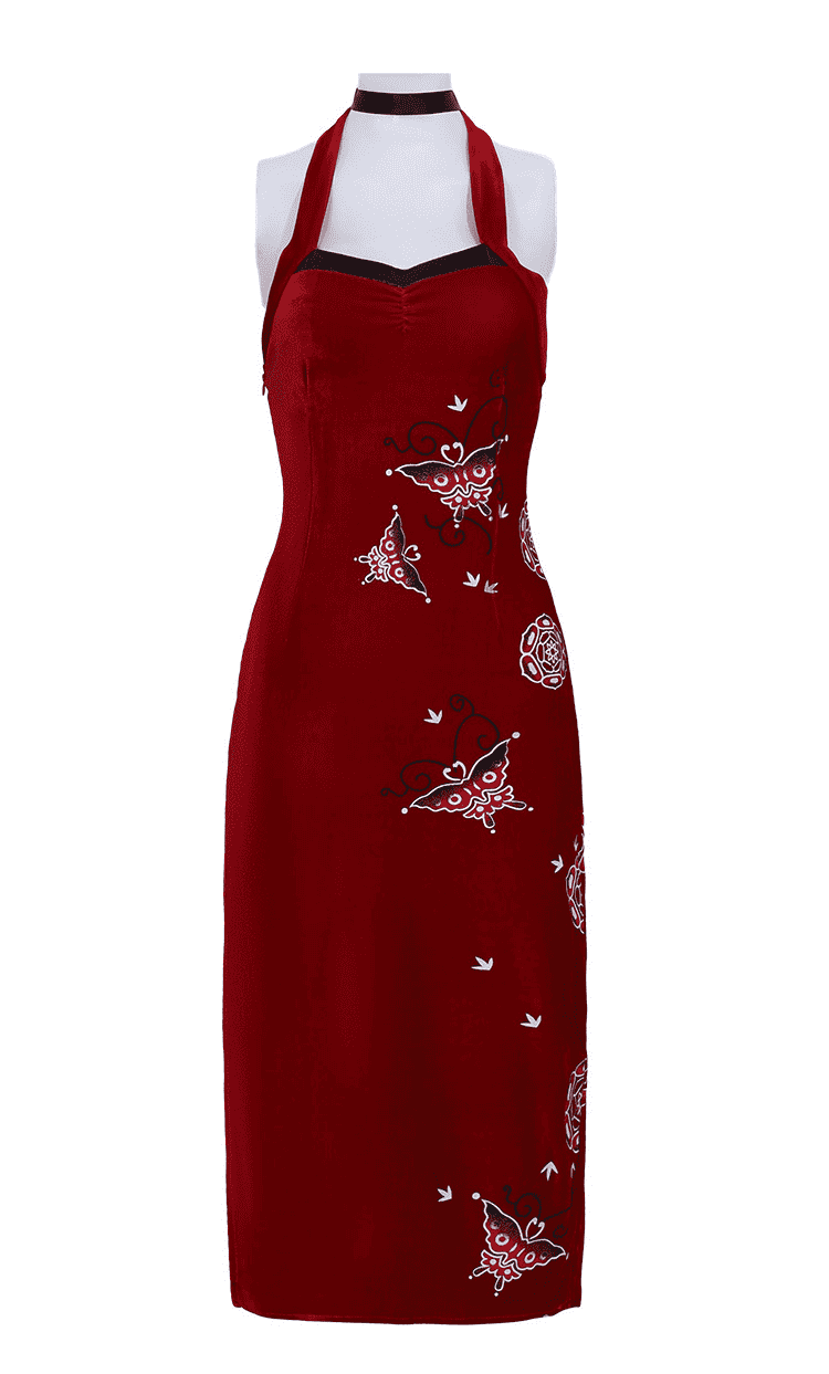 Biohazard Ada Wong Cosplay Dress Red Dress Ada Wong Cosplay Qipao Halloween Costume - MODALIFE