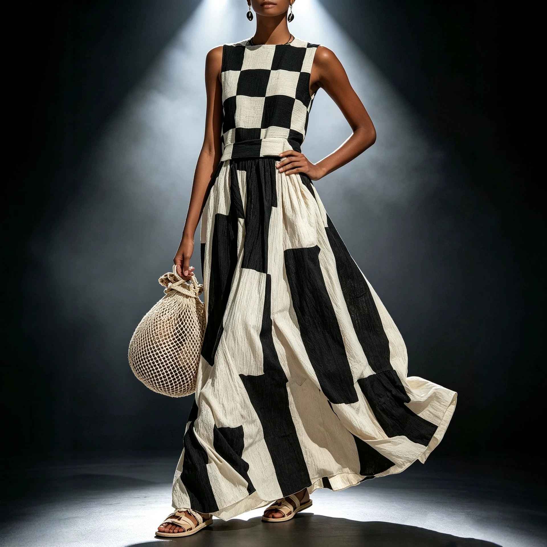 Round neck sleeveless loose dress - MODALIFE