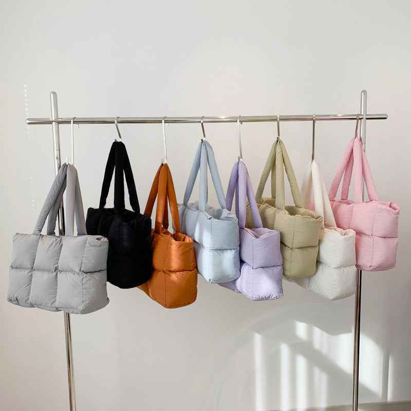 Quilted Single-Shoulder Bag Down Jacket Bag Large Capacity