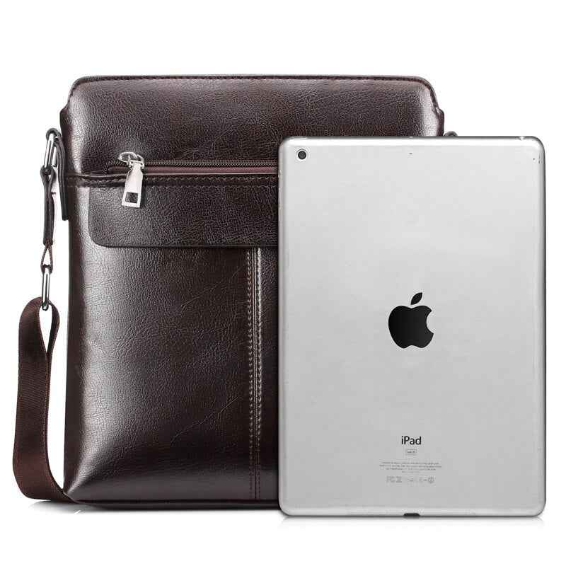 WEIXIER brand men's bag youth messenger bag zipper leather bag Ipad handbag men's shoulder bag - MODALIFE