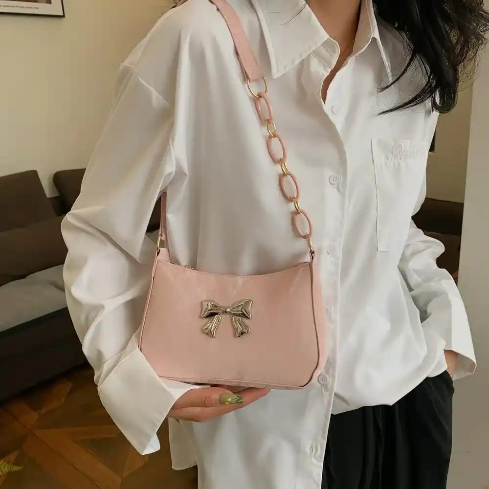 Bow PU Leather Shoulder Bag - MODALIFE