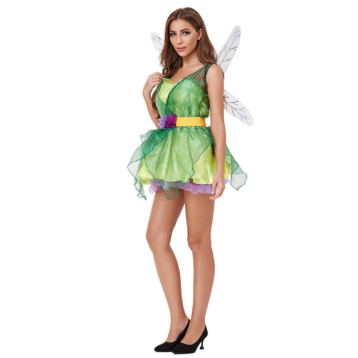 Green Forest Fairy Dragonfly Costume Role Play Halloween Outfit COS Angel Costume Game Uniform - MODALIFE