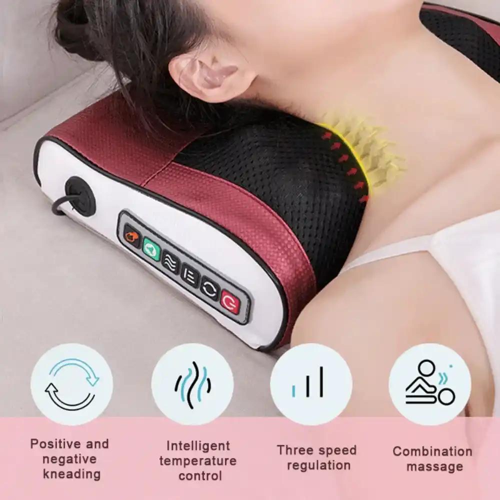 4 Key Smart Cervical Neck Shoulder Electric Waist Back Shiatsu Massage Pillow Heated Car Seat Massage Neck and Shoulder Massager - MODALIFE