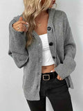 Solid color hooded single breasted sweater for women - MODALIFE