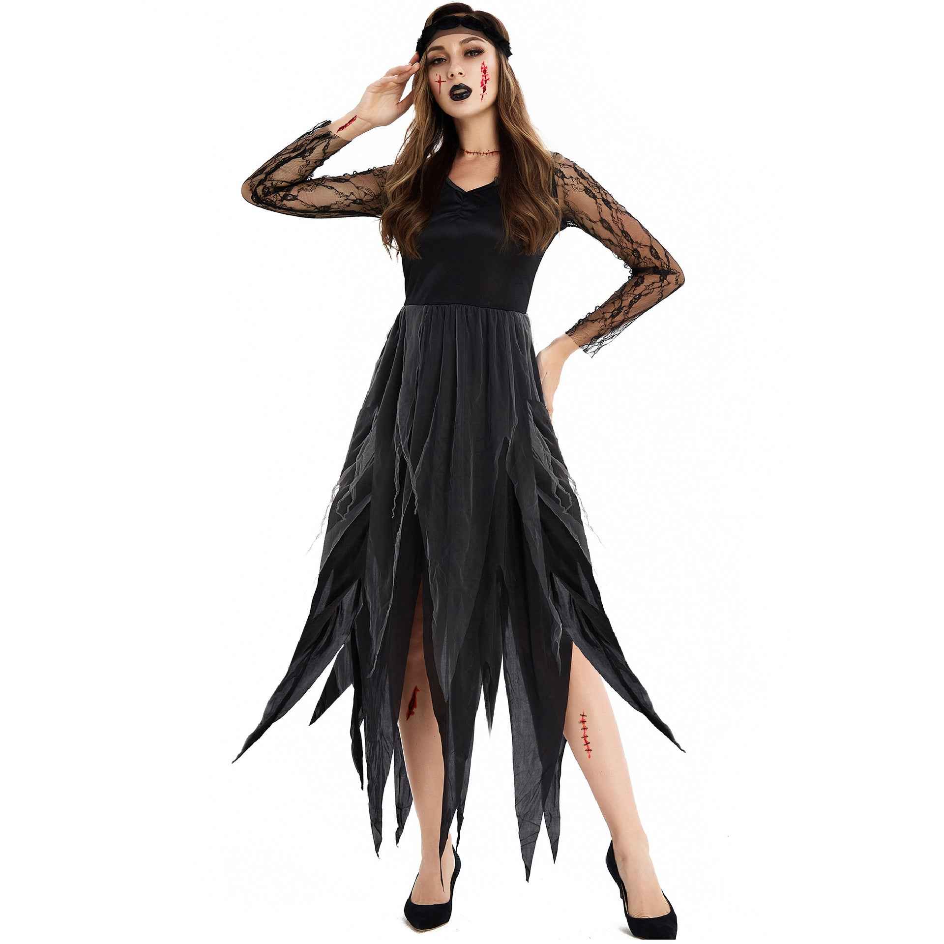 Halloween Costume Zombie Vampire Bride Ghost Bride Outfit - MODALIFE