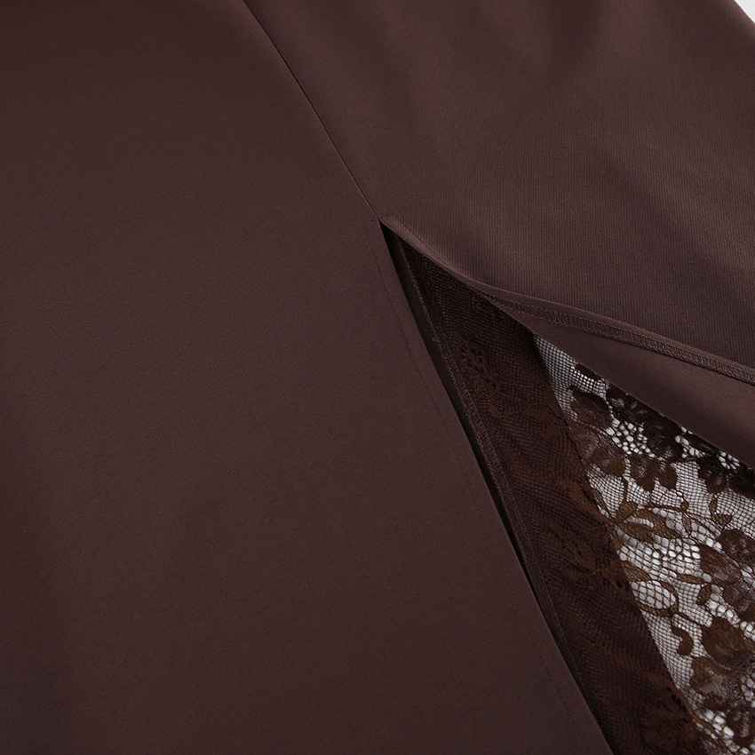 Side slit lace patchwork skirt - MODALIFE