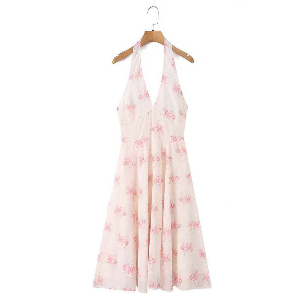 Rose medium long neck hanging sun dress