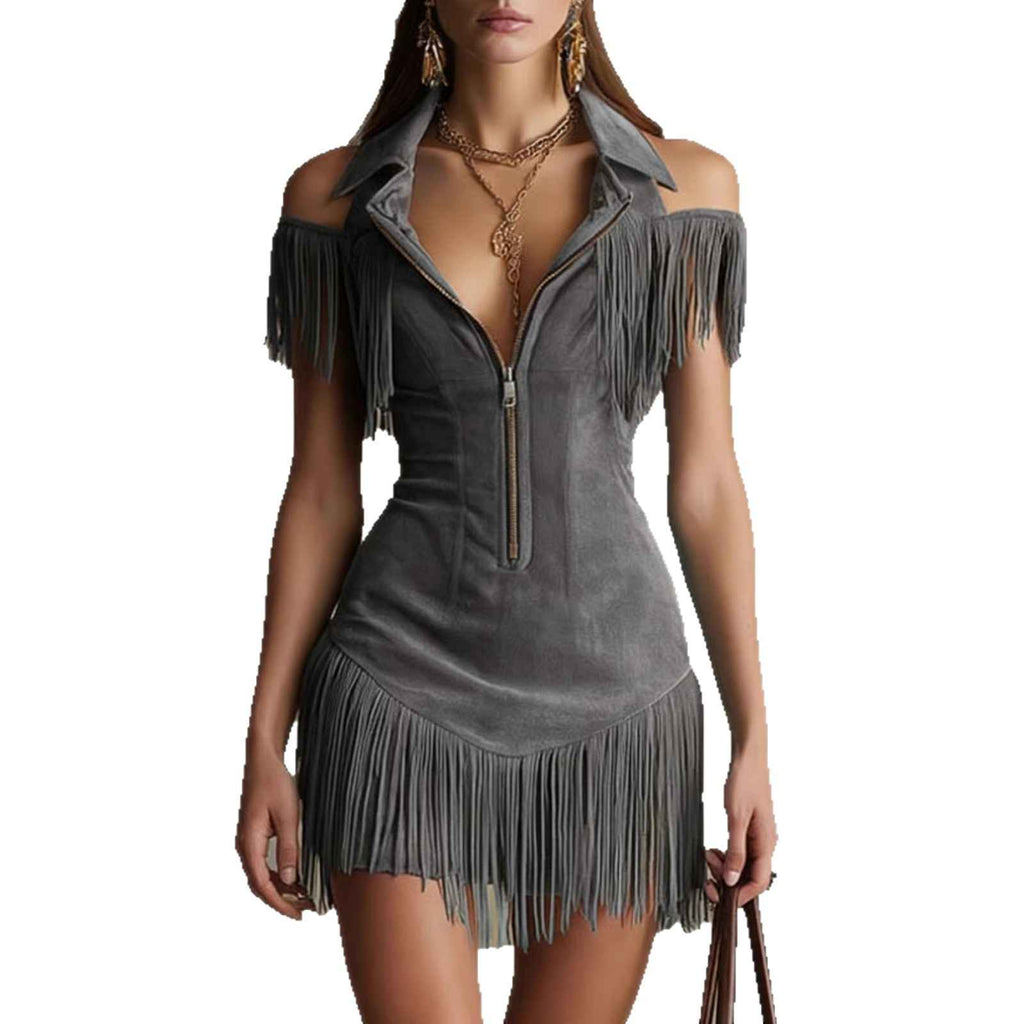Tassel off shoulder dress - MODALIFE