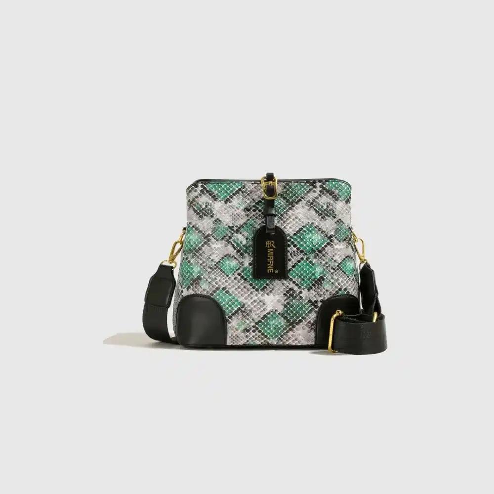 PU Leather Snakeskin Print Crossbody Bag - MODALIFE