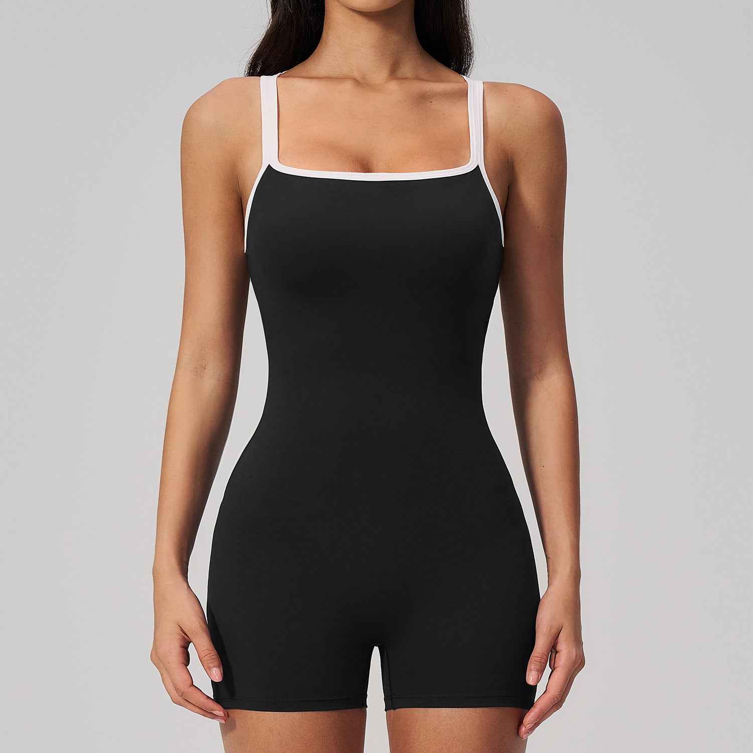 Square collar backless shorts jumpsuit for women - MODALIFE