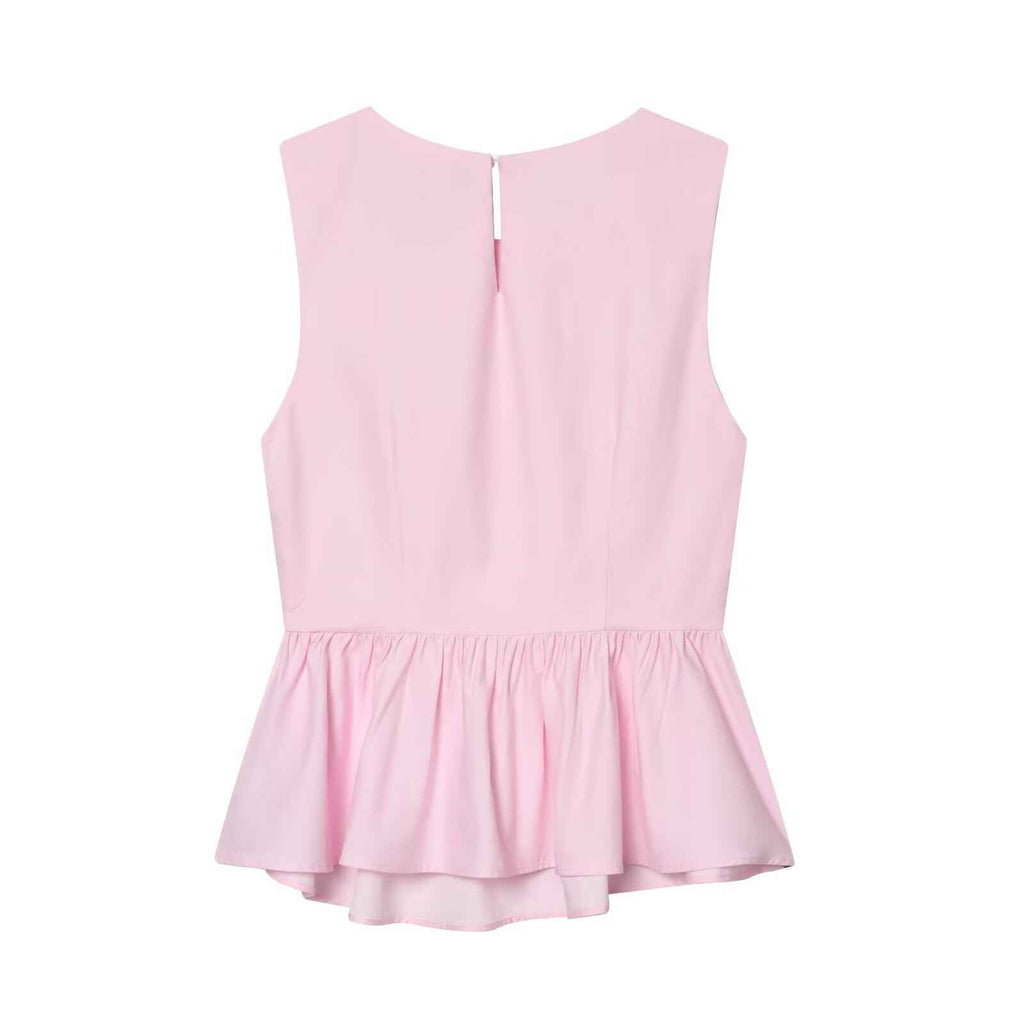 Sleeveless knot buckle embellished short skirt style hem top - MODALIFE