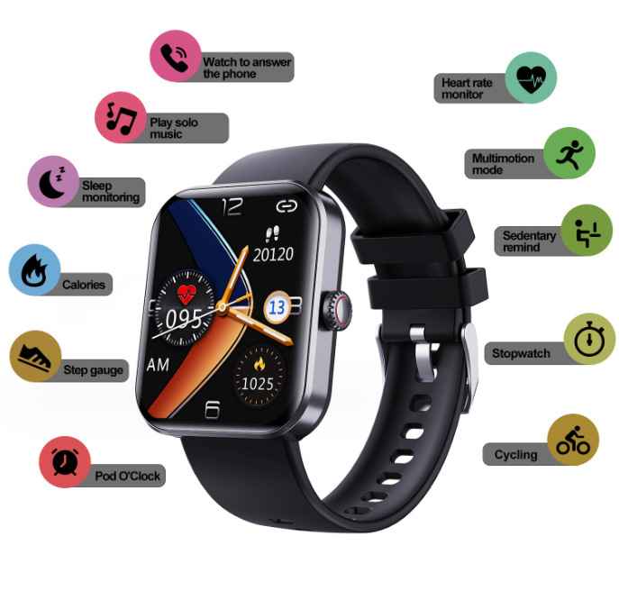 F57L sports wristband heart rate blood pressure monitoring body temperature information push Bluetooth smart watch - MODALIFE