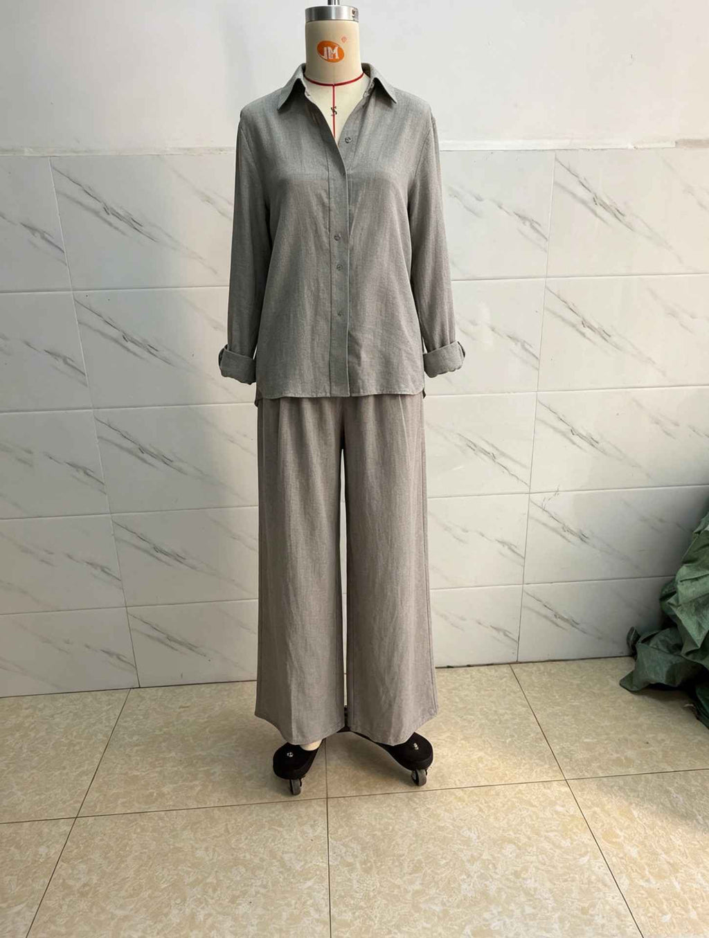 Summer High-End Shirt Collar Outfit Loose Cotton Linen Women's Set - MODALIFE