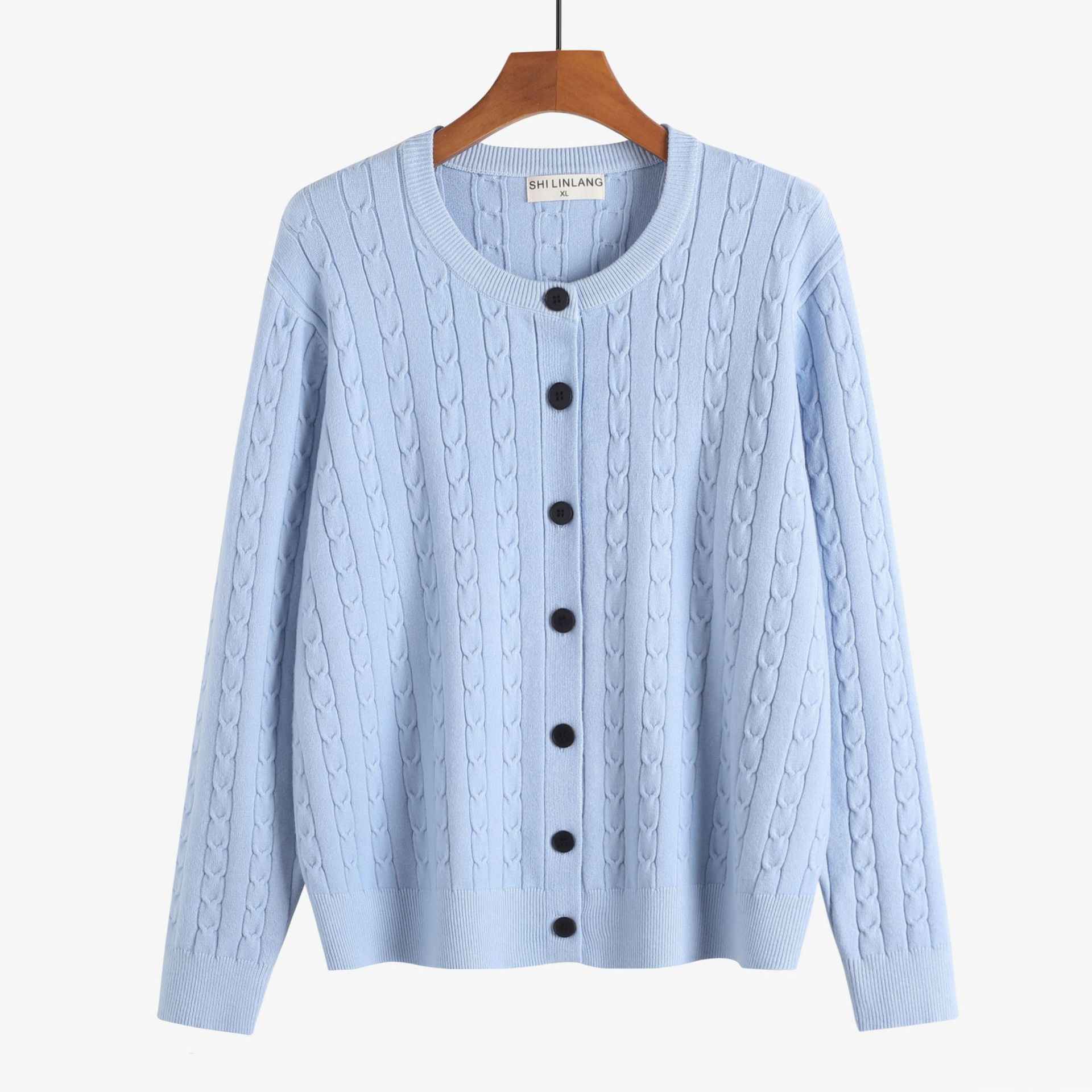 Retro Style Knit Cardigan Sweater Coat for Women, Casual Office Wear, Oversized Fit, Long Sleeve, Pullover Design - MODALIFE
