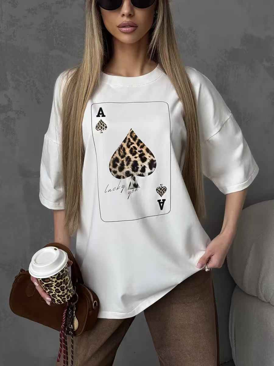 Round neck loose short sleeved t-shirt for women - MODALIFE