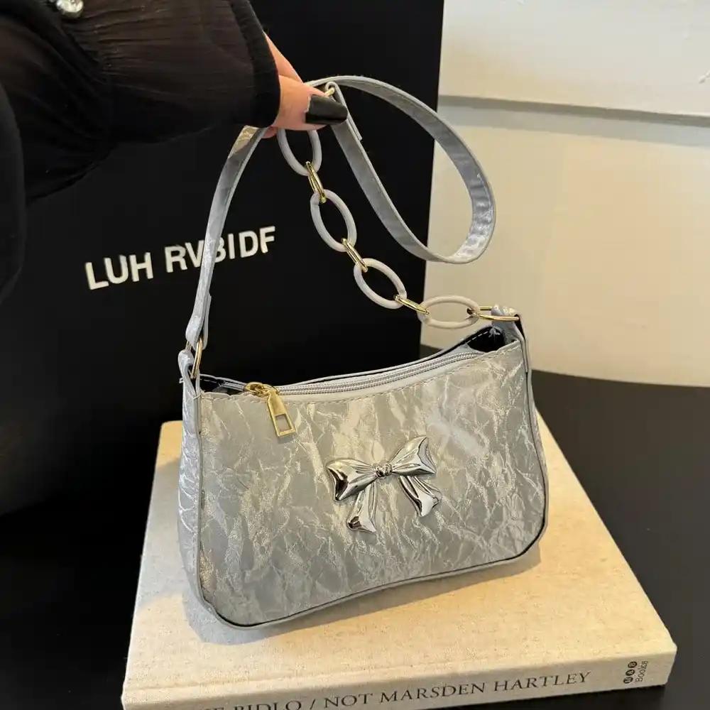 Bow PU Leather Shoulder Bag - MODALIFE