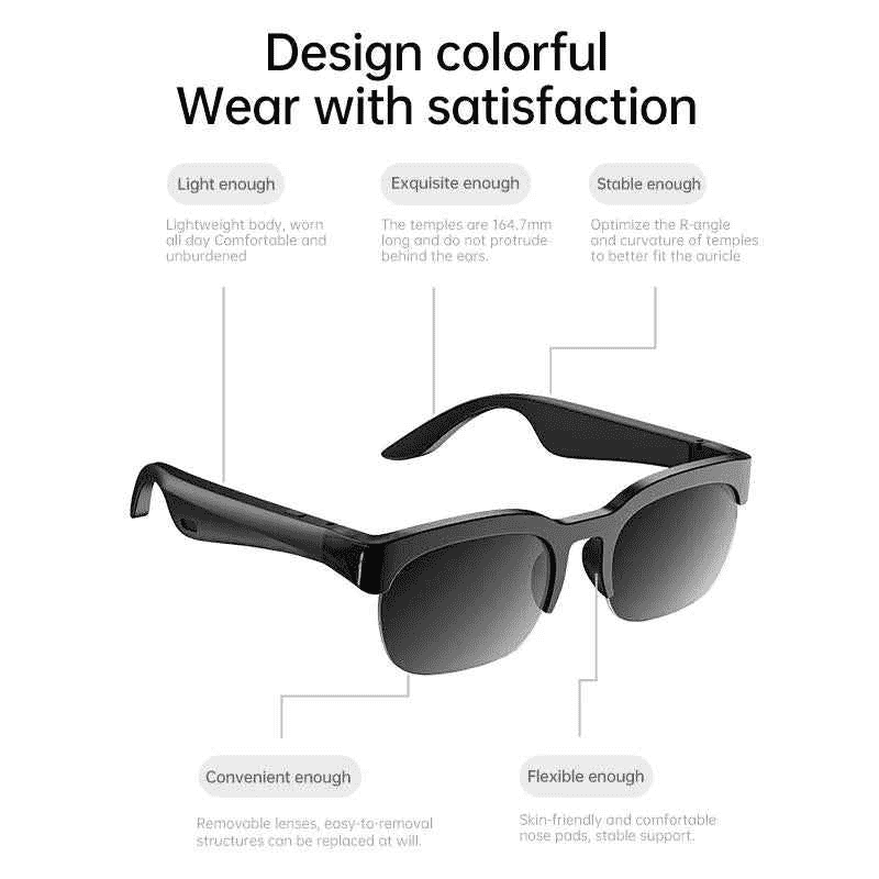 AI intelligent wireless Bluetooth 6.0 glasses listening to music making calls sports long battery life AI translation - MODALIFE
