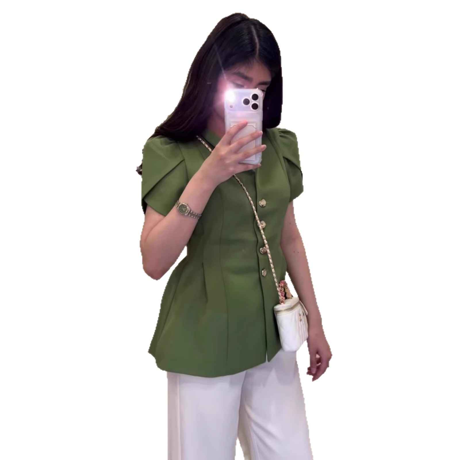 Short sleeved lapel cardigan top for women - MODALIFE