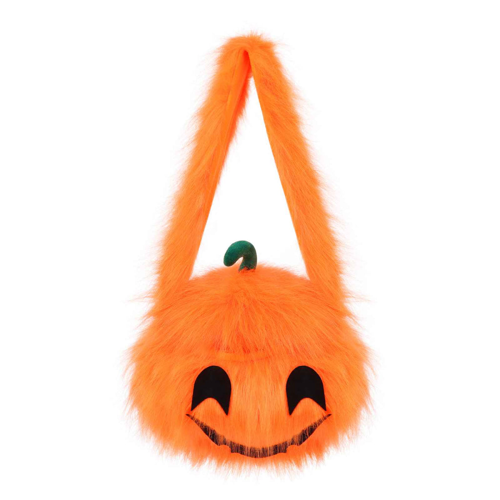 Halloween Plush Creative Party Devil Pumpkin Head Prop Trick-or-Treat Handheld Pumpkin Head Bag - MODALIFE