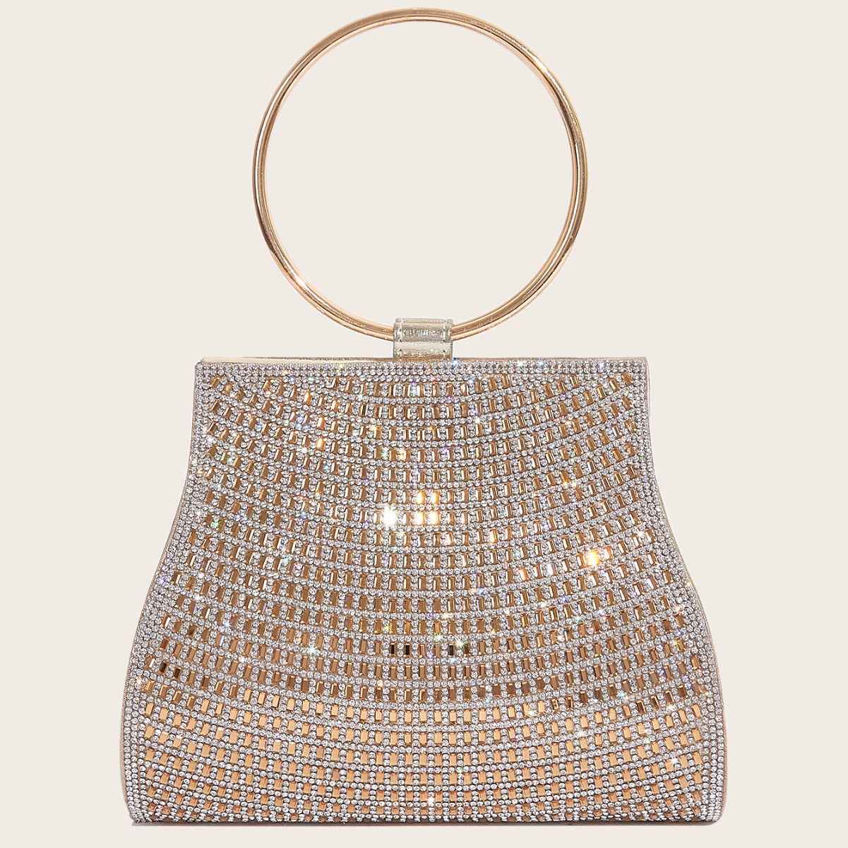 PU diamond bag magnetic buckle chain bag