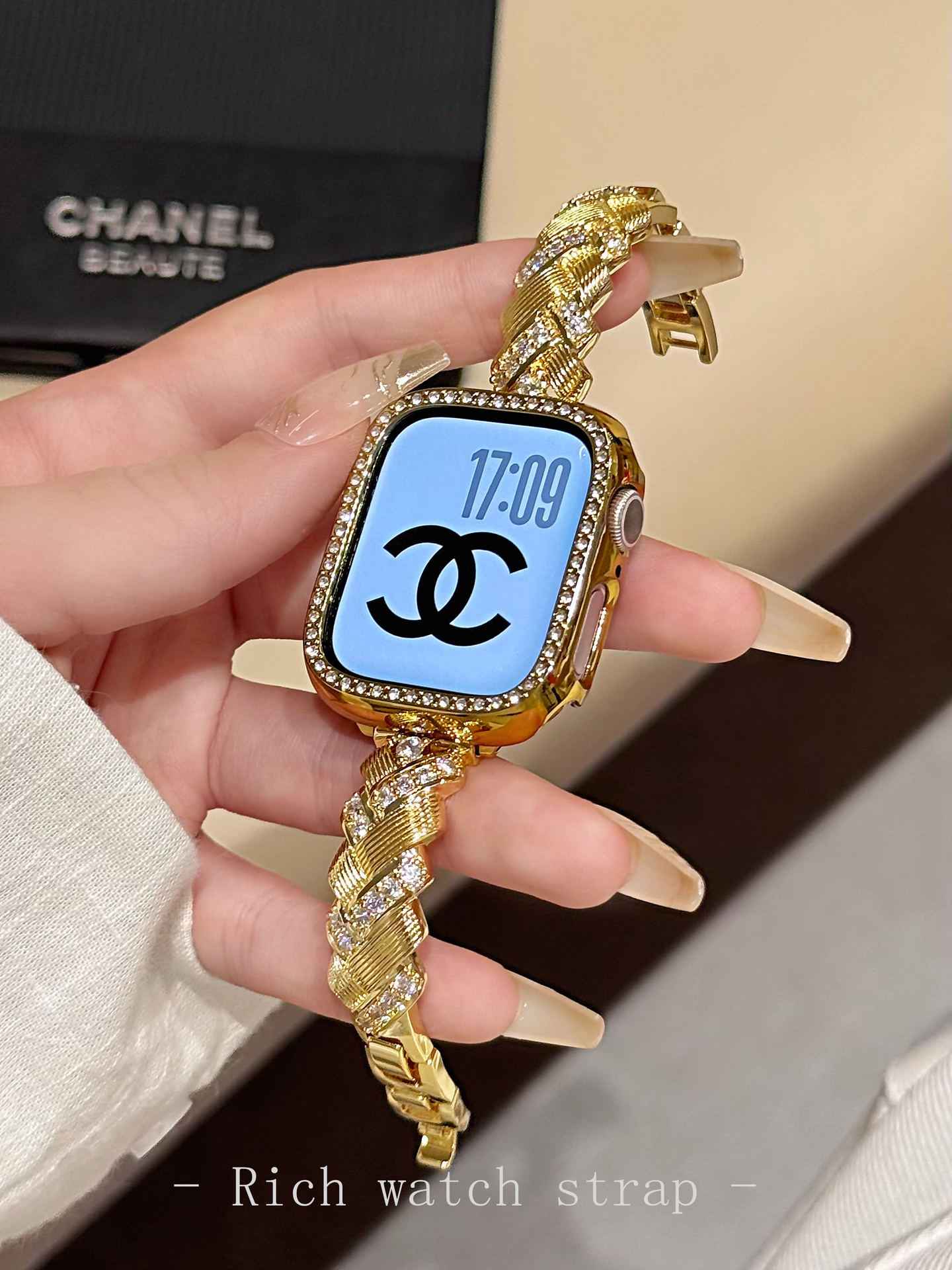 Wheat Spike Diamond-Encrusted Metal Starlight Watch Band for Apple Watch Female - MODALIFE