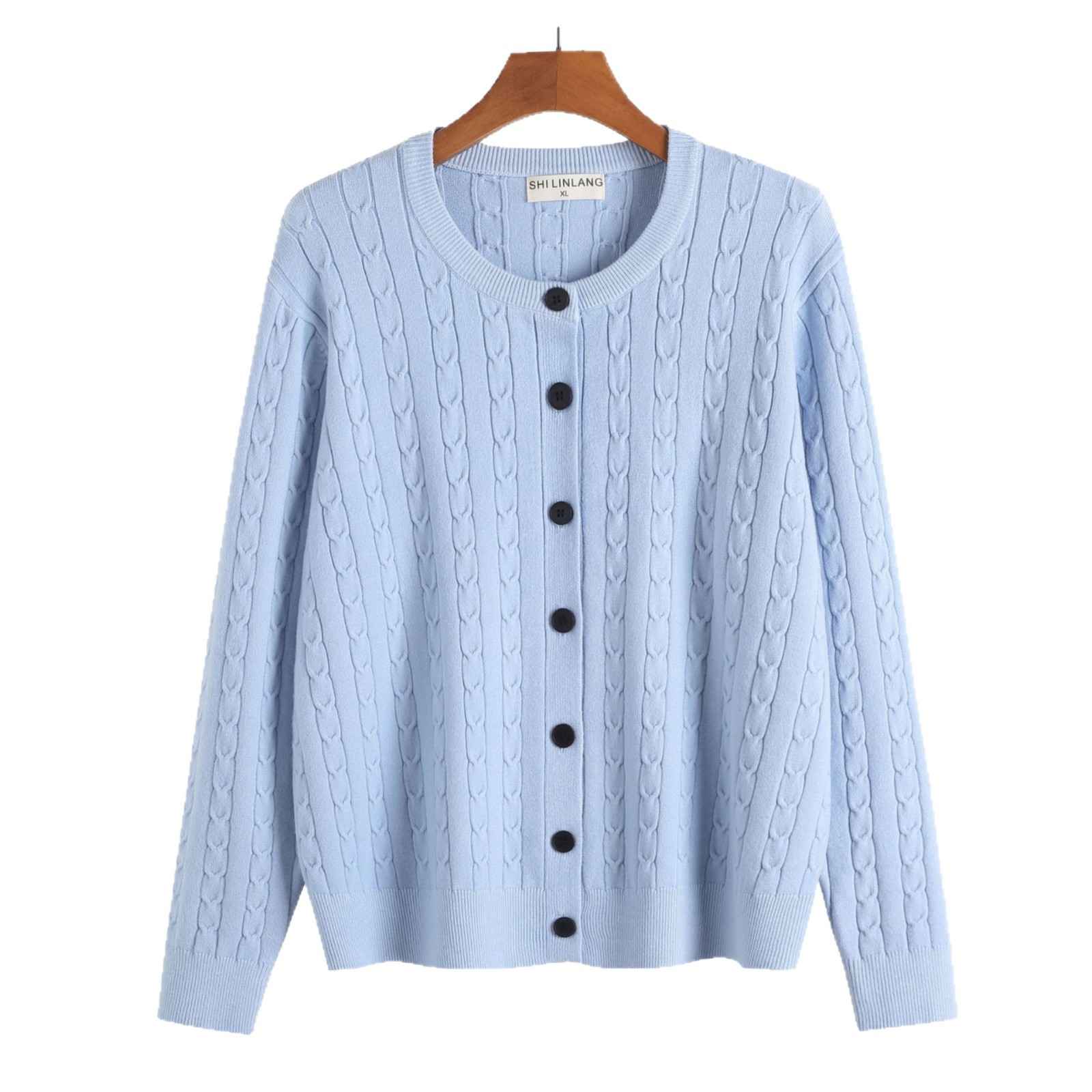 Retro Style Knit Cardigan Sweater Coat for Women, Casual Office Wear, Oversized Fit, Long Sleeve, Pullover Design - MODALIFE
