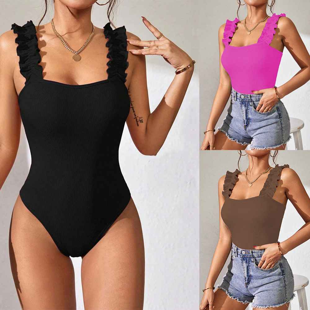 Style Solid Color Sleeveless Strapless Knit Bodysuit - MODALIFE