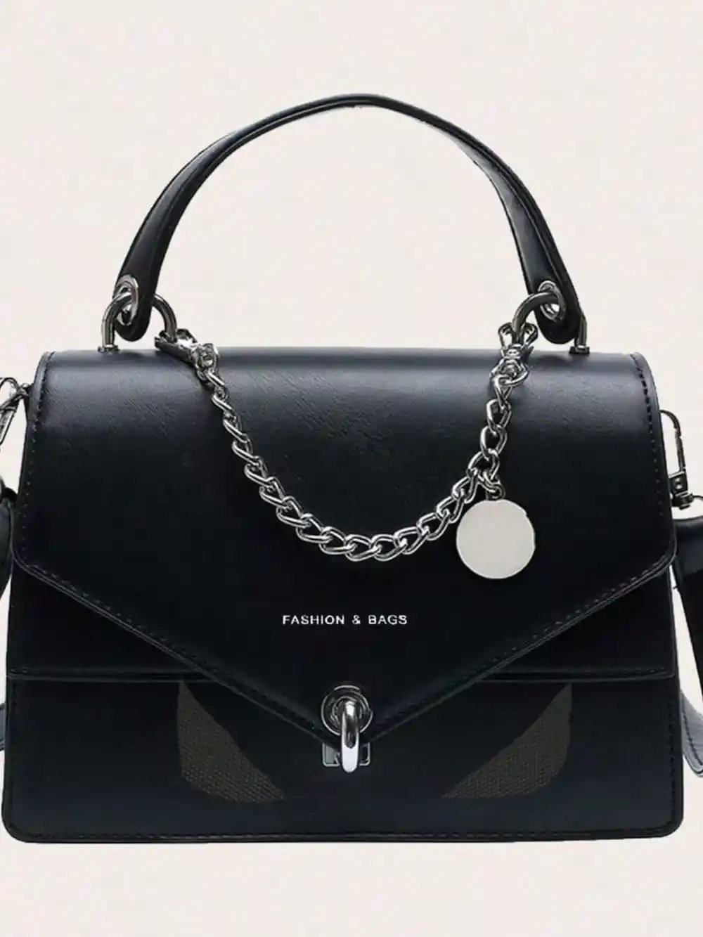 Chain PU Leather Detachable Shoulder Strap Handbag - MODALIFE
