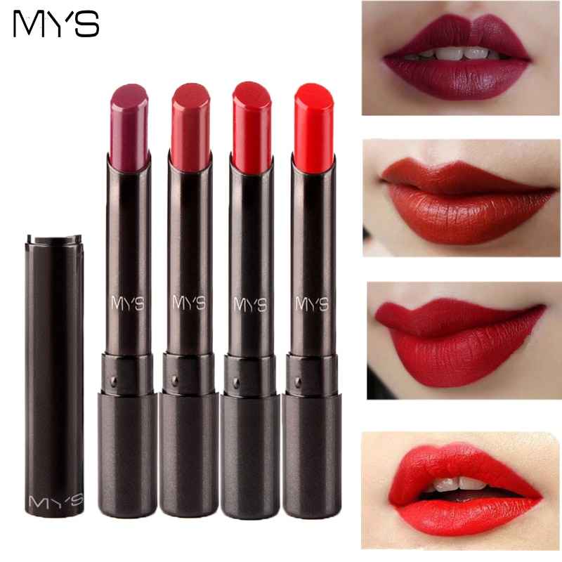 MYS Brand Beauty Matte Lipstick Long Lasting Tint Lips Cosmetics Lipgloss Maquiagem Makeup Red Batom - MODALIFE