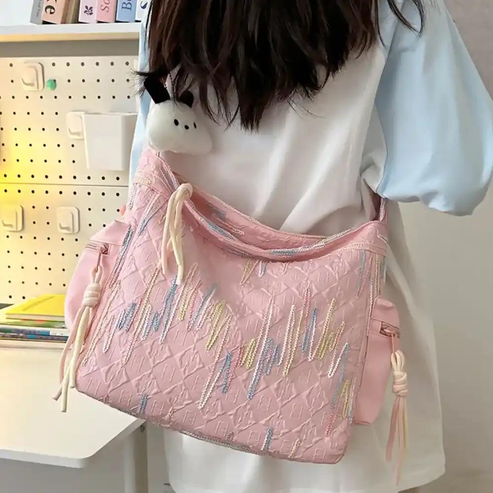 Contrast Texture Shoulder Bag - MODALIFE