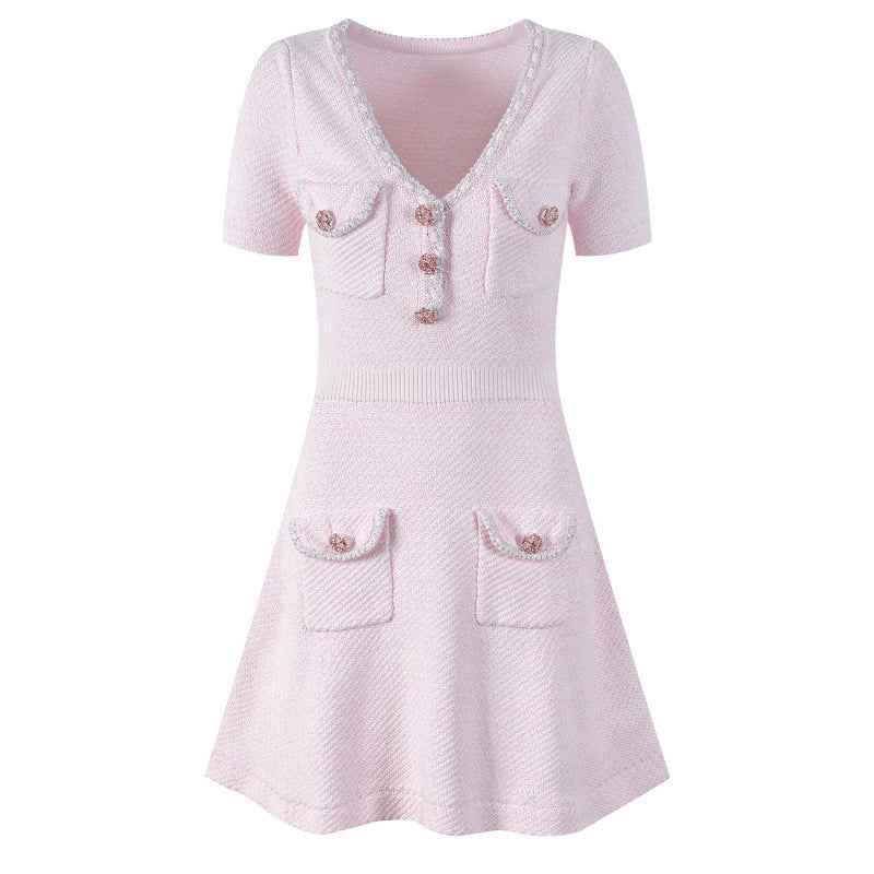 V-neck short dress - MODALIFE