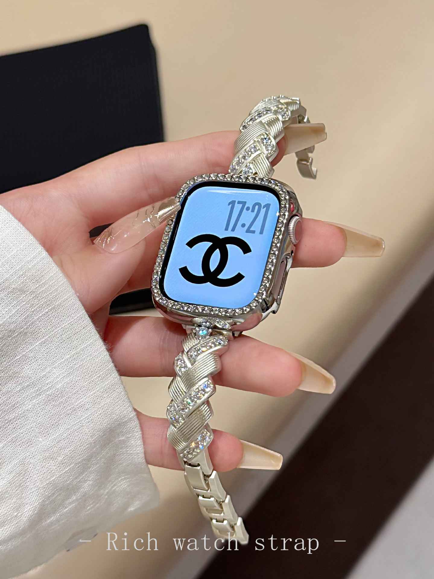 Wheat Spike Diamond-Encrusted Metal Starlight Watch Band for Apple Watch Female - MODALIFE