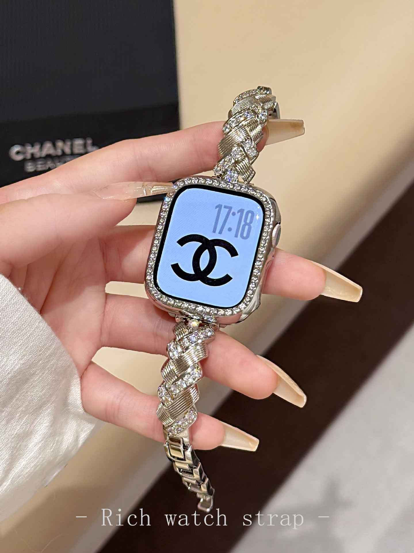 Wheat Spike Diamond-Encrusted Metal Starlight Watch Band for Apple Watch Female - MODALIFE