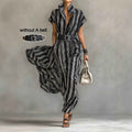 Women's short sleeved striped shirt dress - MODALIFE