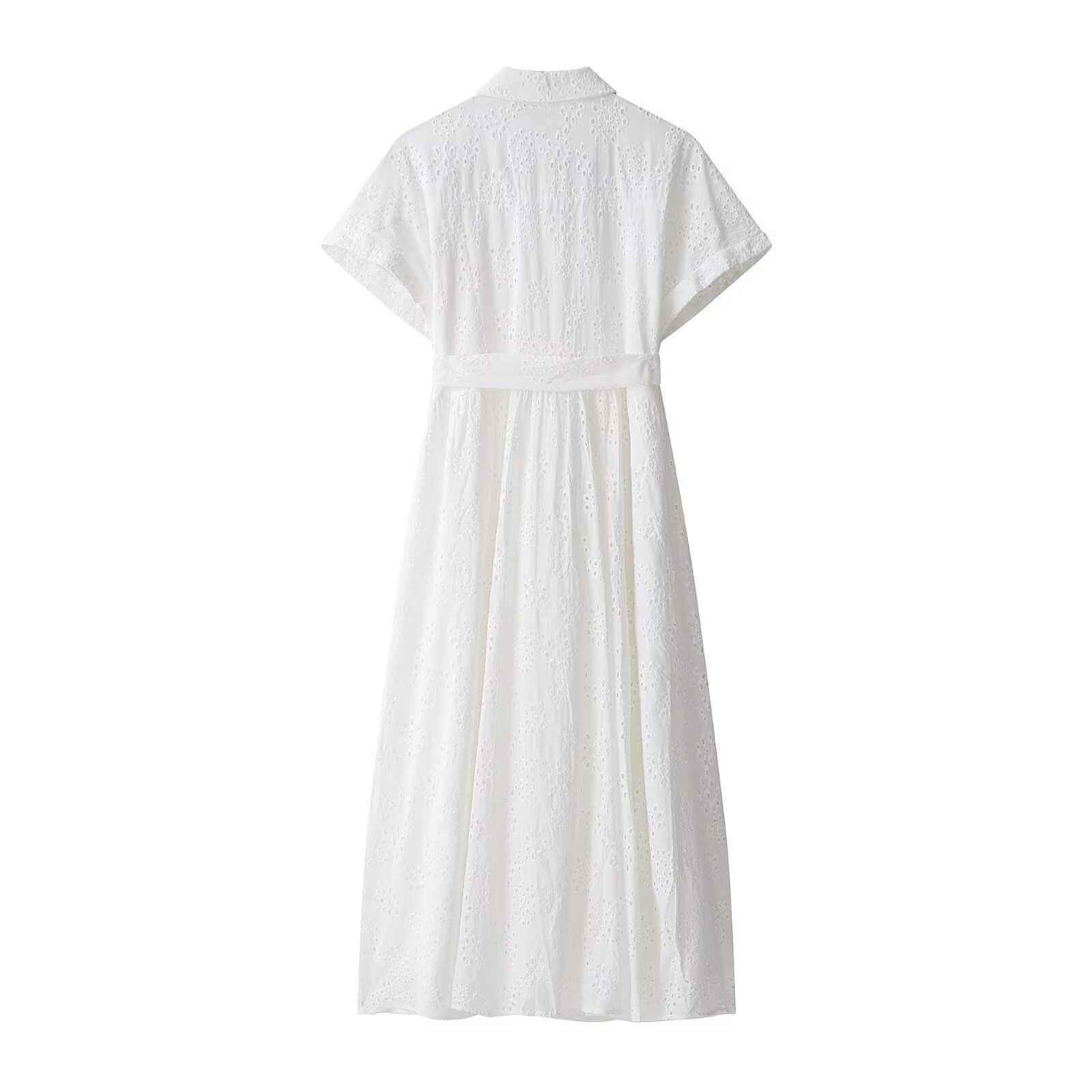 Elegant hollowed out embroidered dress - MODALIFE