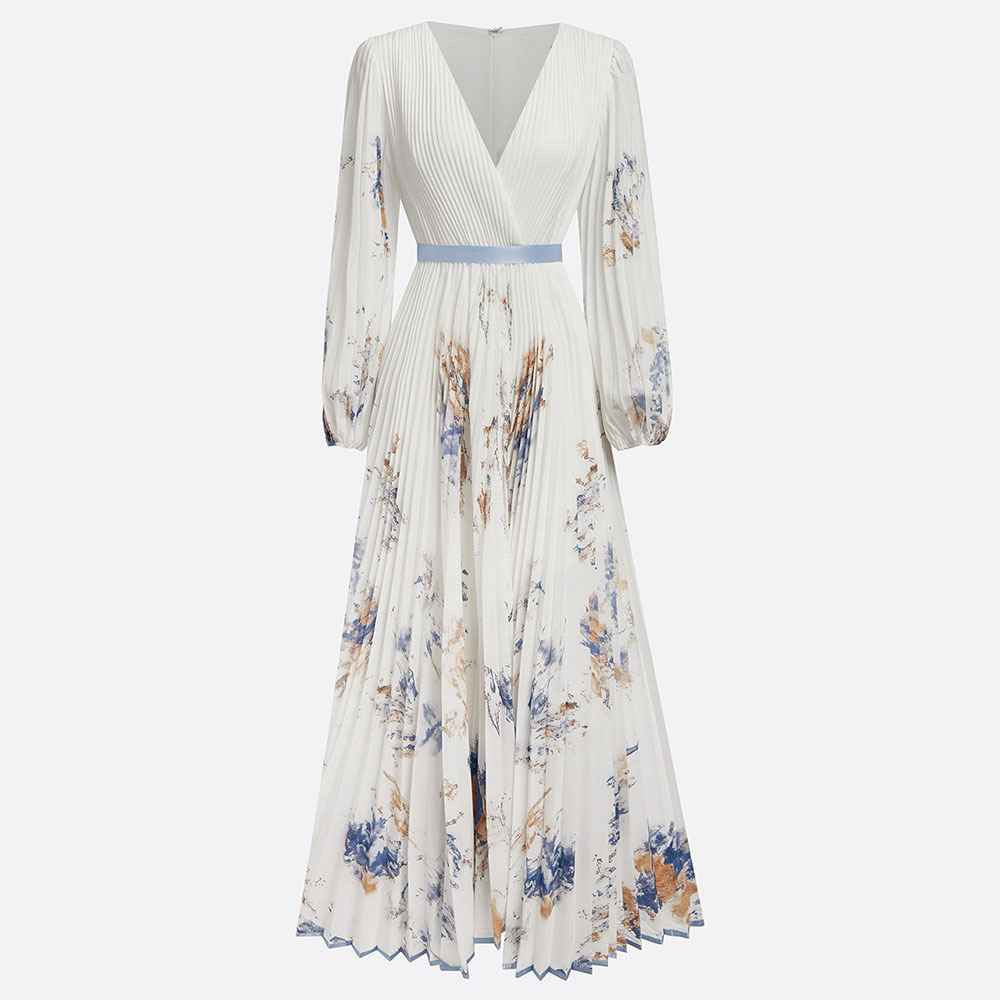 Long sleeved V-neck dress - MODALIFE