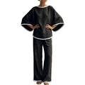 Round neck loose bat sleeves two-piece set - MODALIFE