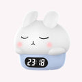 Cute Bunny Alarm Clock, Glow-in-the-Dark Ambient Clock, Silicone Desk Clock for Bedroom Nightstand, Home Night Light, Kids Alarm Clock - MODALIFE