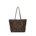 Women's Large-Capacity Fashion Shopping Tote – Leopard-Print PU Leather Shoulder & Hand Carry Bag - MODALIFE