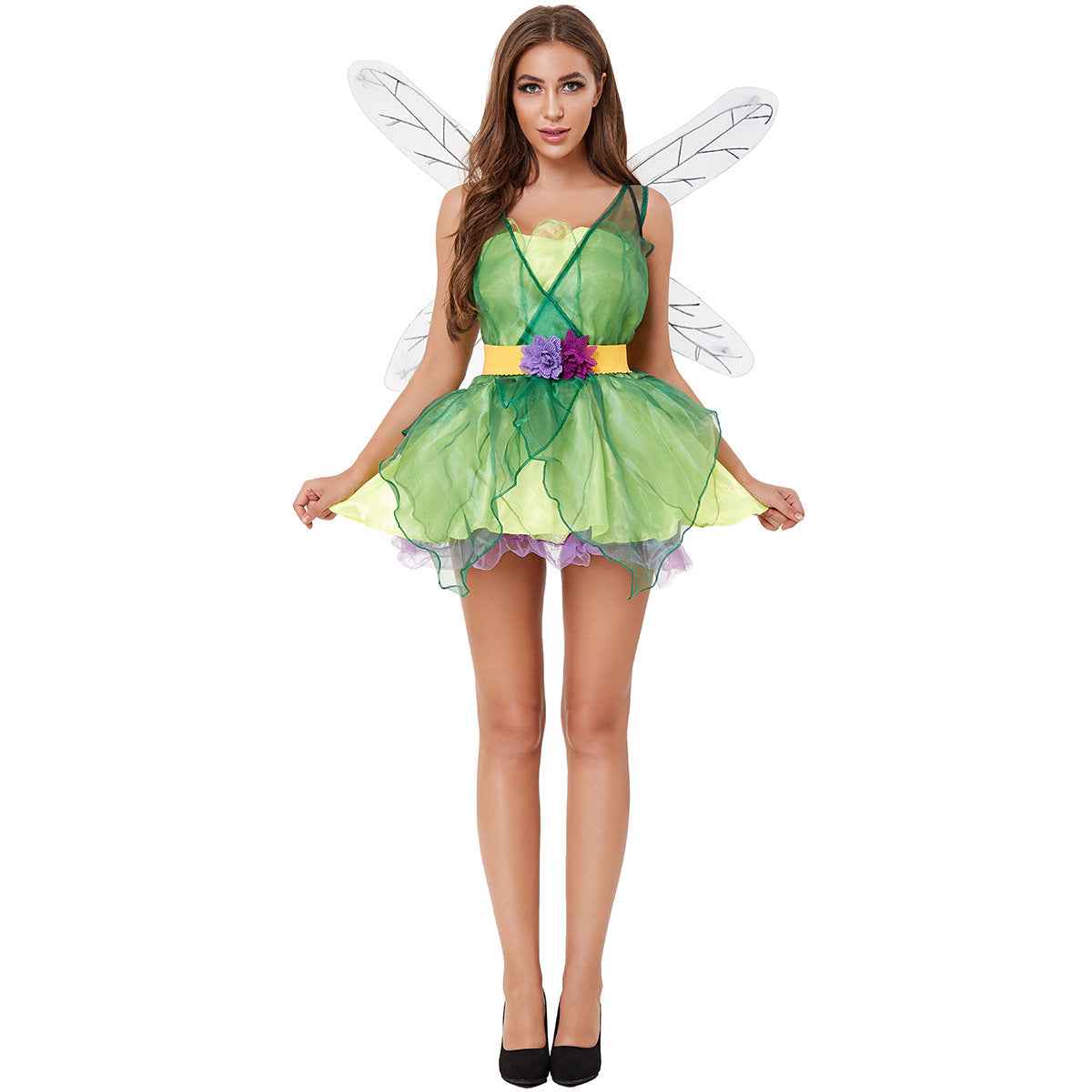 Green Forest Fairy Dragonfly Costume Role Play Halloween Outfit COS Angel Costume Game Uniform - MODALIFE