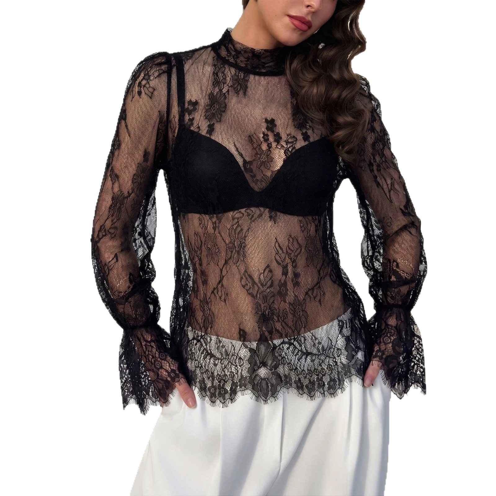 Lace long sleeved top - MODALIFE