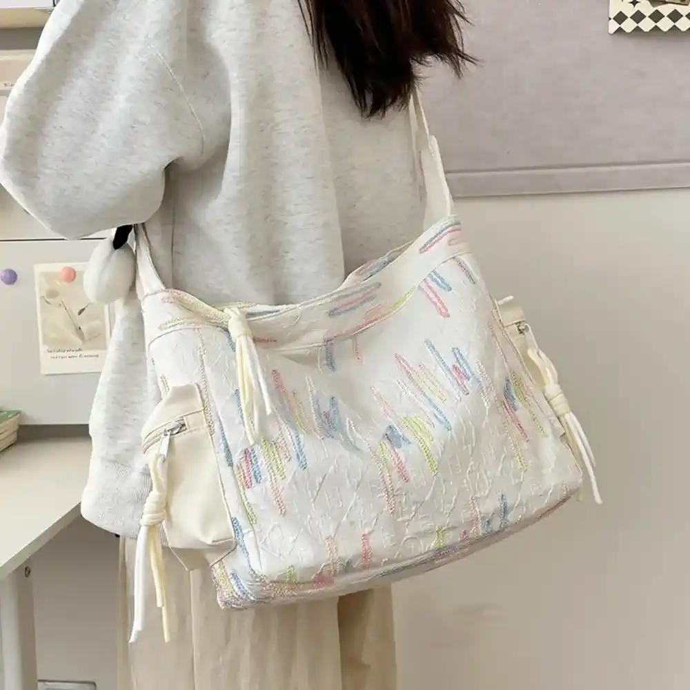 Contrast Texture Shoulder Bag - MODALIFE