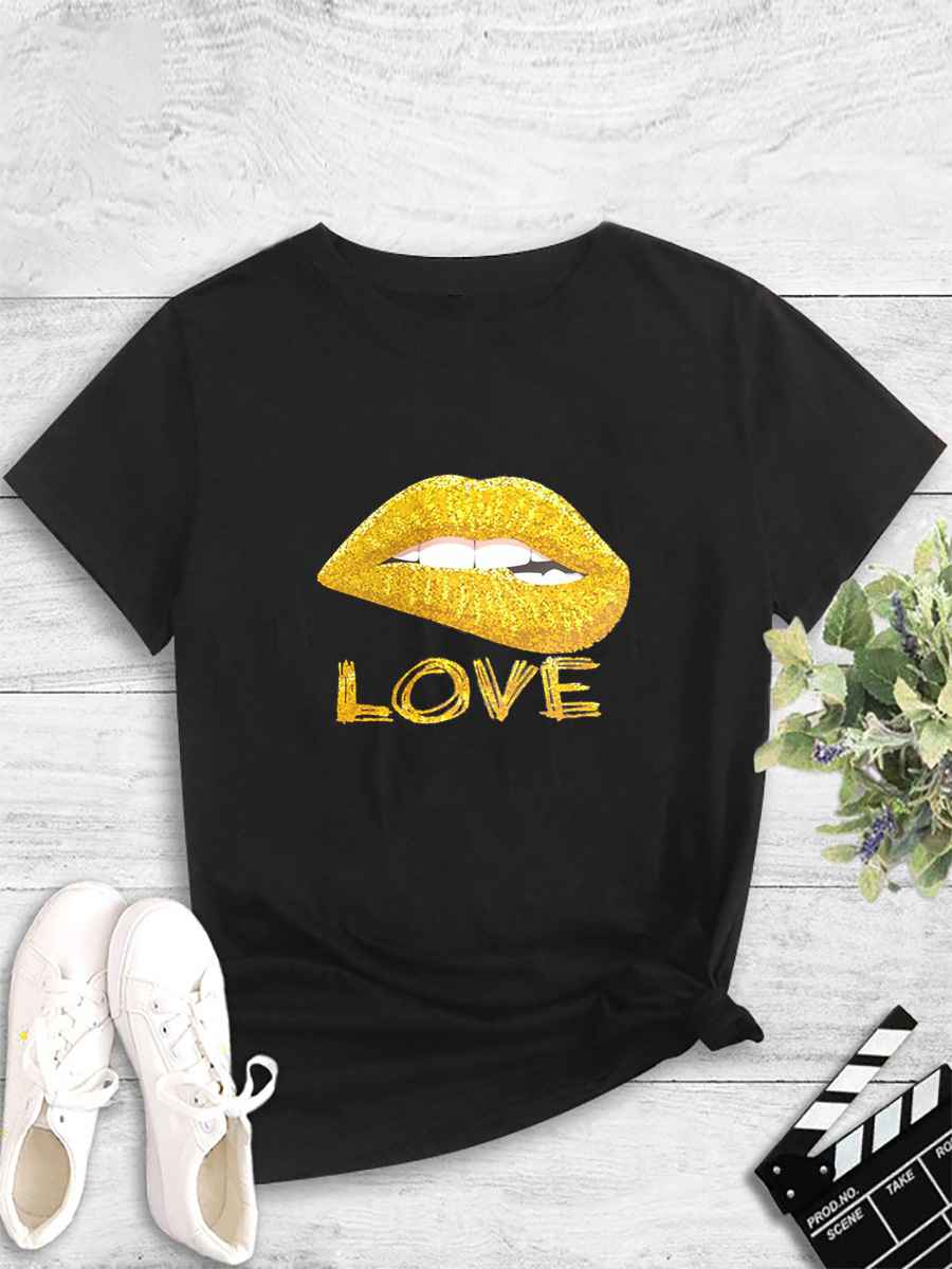 Printed Round Neck Pullover T-Shirt - MODALIFE