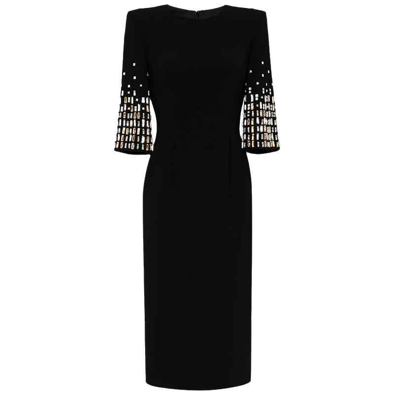 Mid length dress with five quarter sleeves - MODALIFE